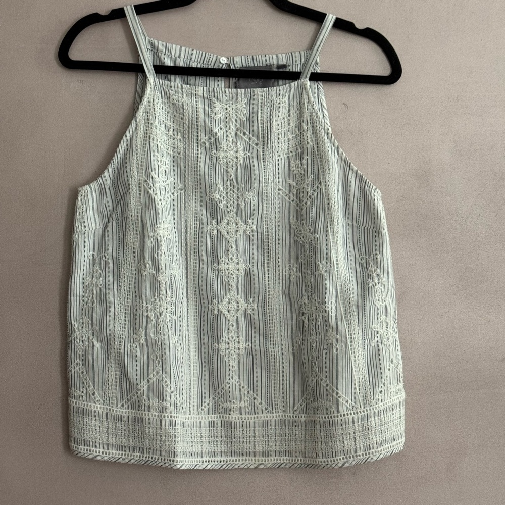 Anthropologie White Lace Tank Top